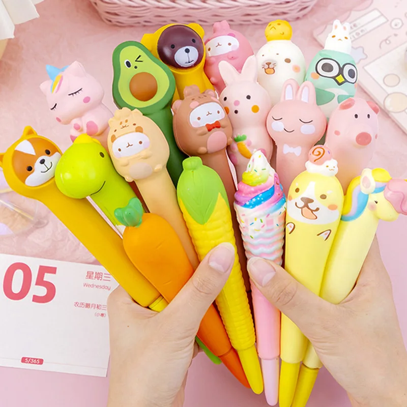 Cute Kawaii Pen Cartoon Design Promotional Squishy Gel Pen For Students ...