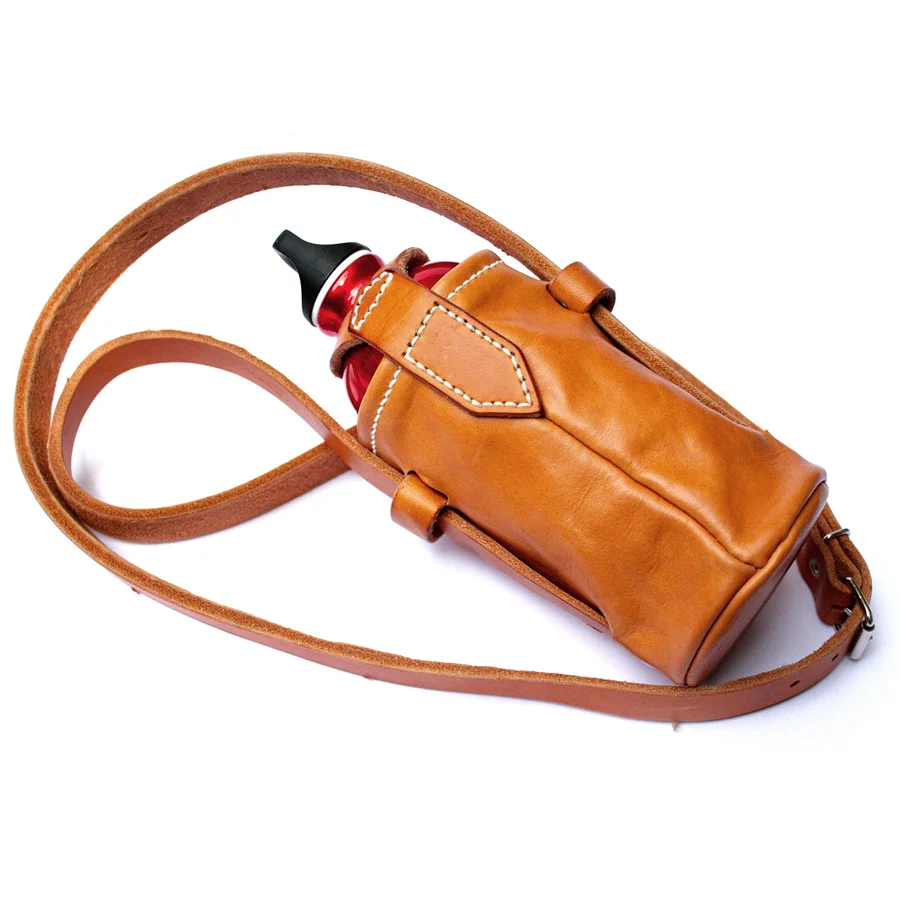 Water Bottle Strap, Vintage Oak Bovine Leather, Home