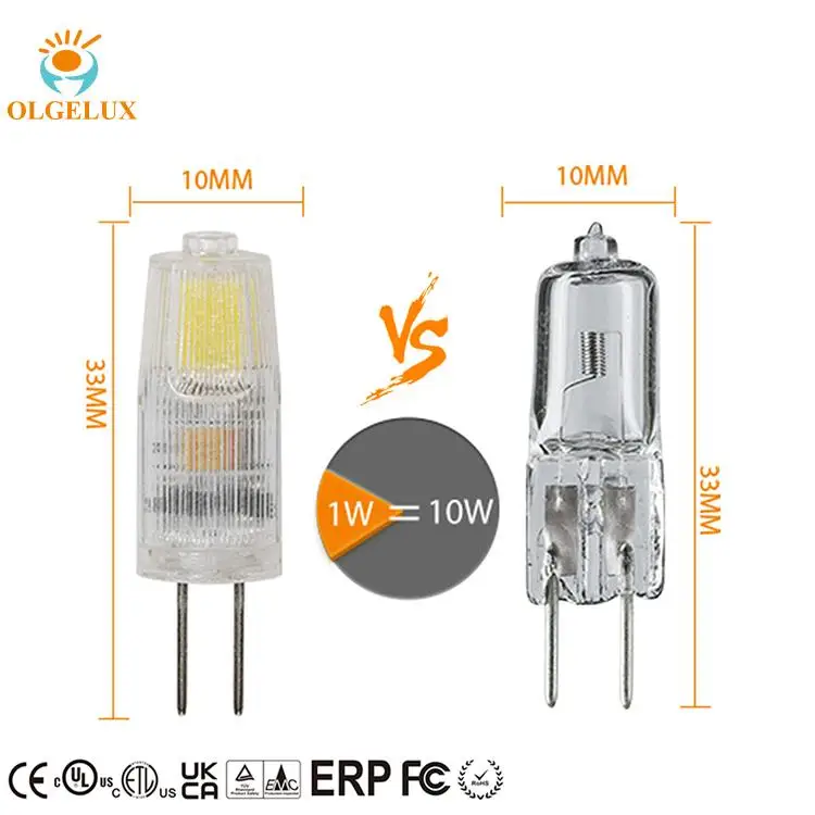 Светодиодная лампа G4, 1 Вт, 120 лм, лампочки для люстры (10 Вт, эквивалент галогену), класс энергии E, без мерцания, новейший стандарт ERP EMC
