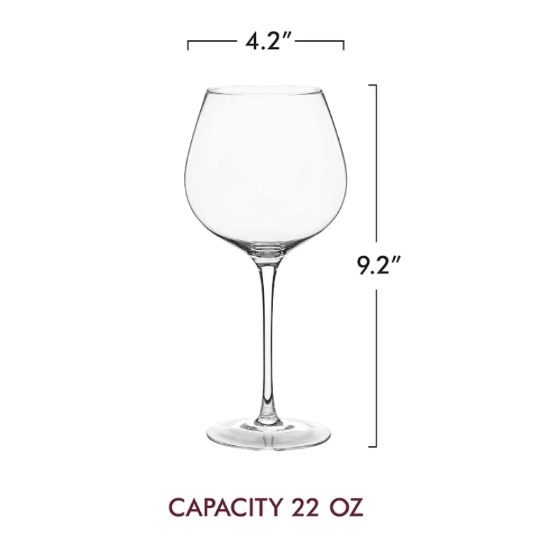 Customized Logo Wine Glasses Set Of 4 22oz Red Wine Glass Large Hand