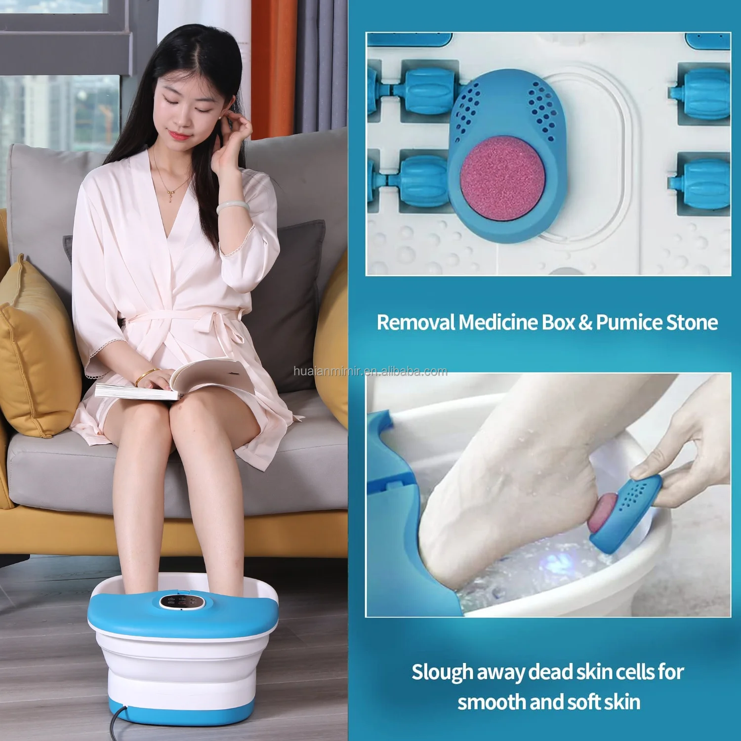 Factory Wholesale Collapsible Foot Bath Massager Pedicure Foot Soaker Tub With Electric Heat