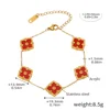 Gold red acrylic bracelet