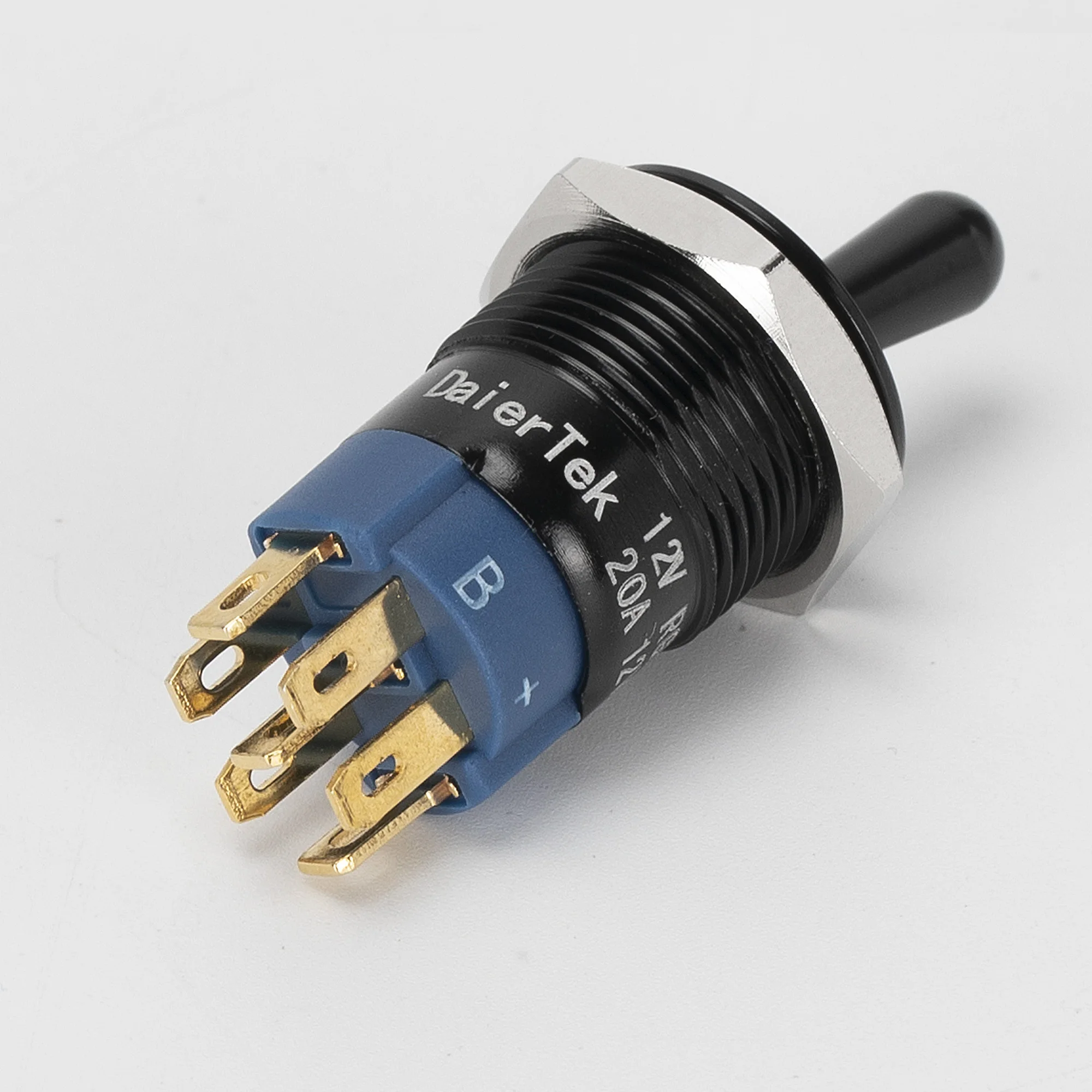 16MM 6 PIN Toggle Switch Retro Round IP67 Waterproof Toggle Switch 12V Black Spring Return on Off Toggle Switch for Car