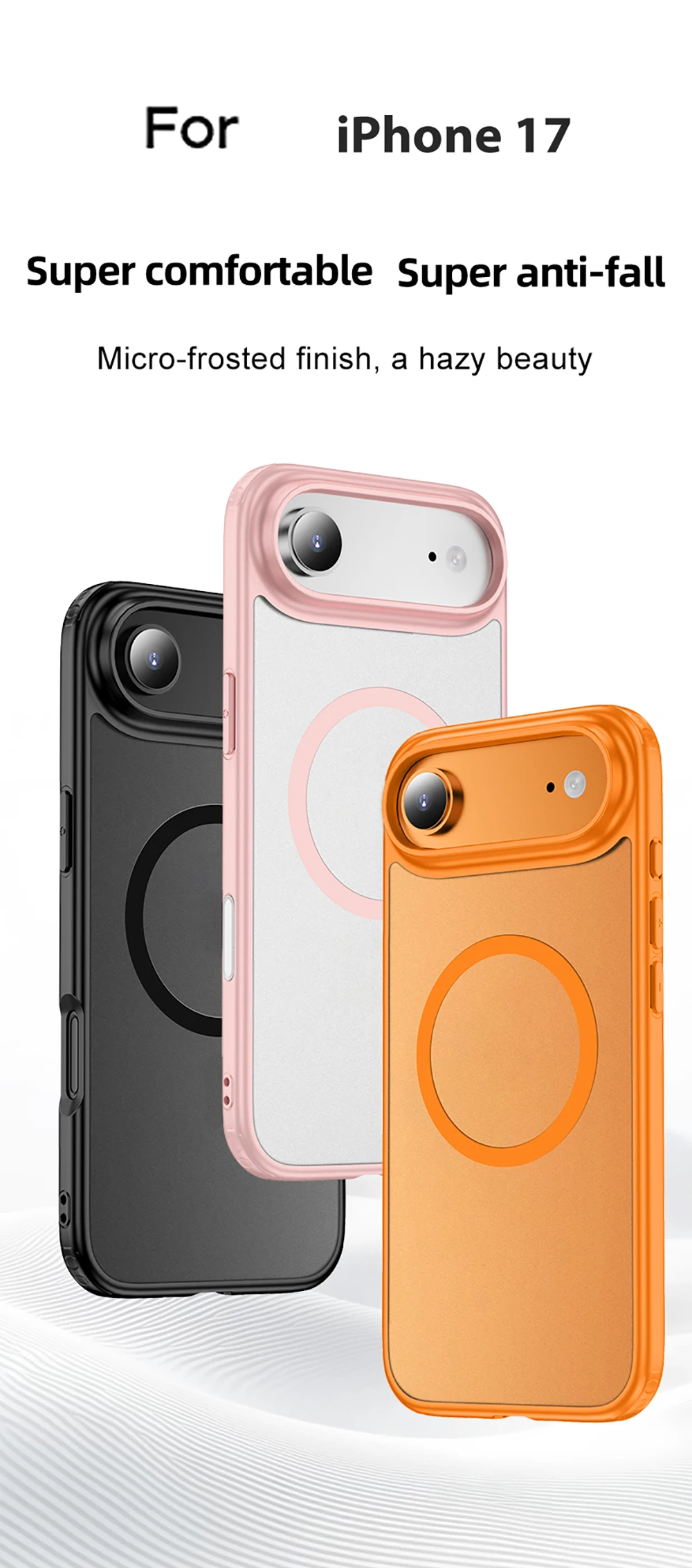 product laudtec magnetic matte phone cases for iphone 17 air 16 15 13 pro max charging luxury cover skin feel shockproof shell sjk1094-2