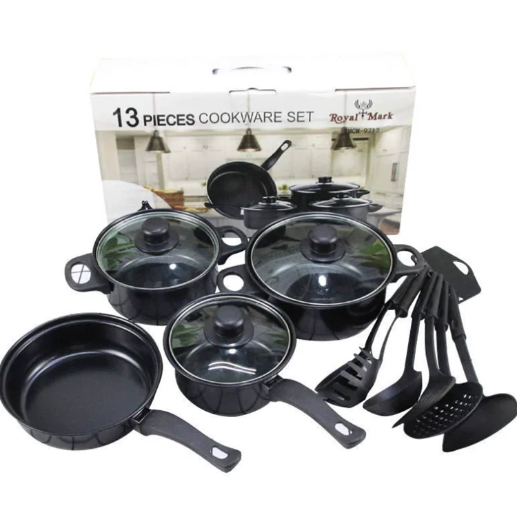 Wholesale Cookware 13 Piece Set Nonstick Cookware Stock Pot Stew Pan