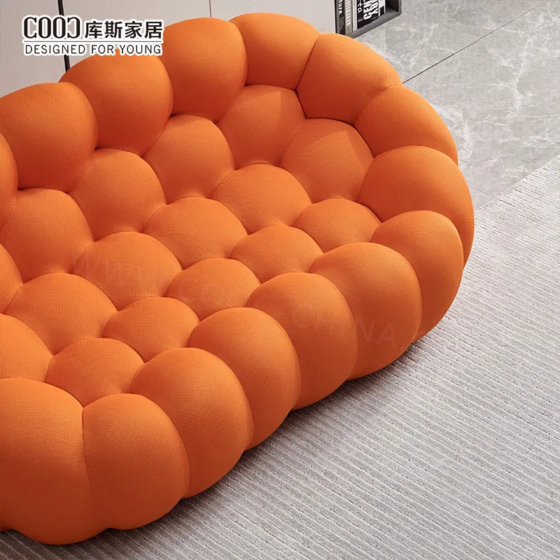 Foshan Factory Modern Designer Home Furniture Floor Curved Bubble Sofa Set for Living Room