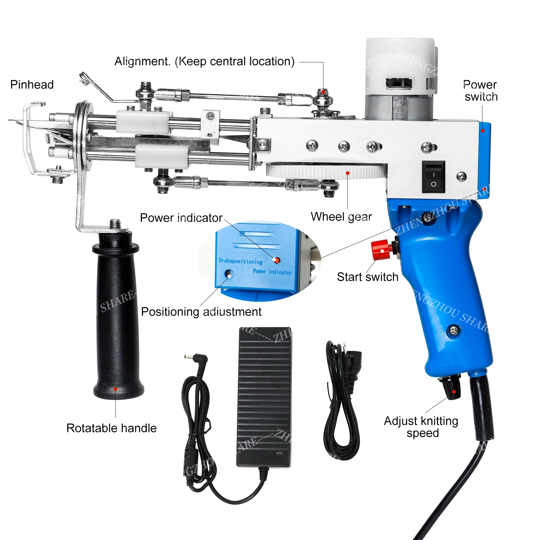 Automatic Morocco Rug Loop Pile Cut Hand Pink 2022 Weaving Machine Tuft Robot Mini Scissors Carpet Tufting Gun