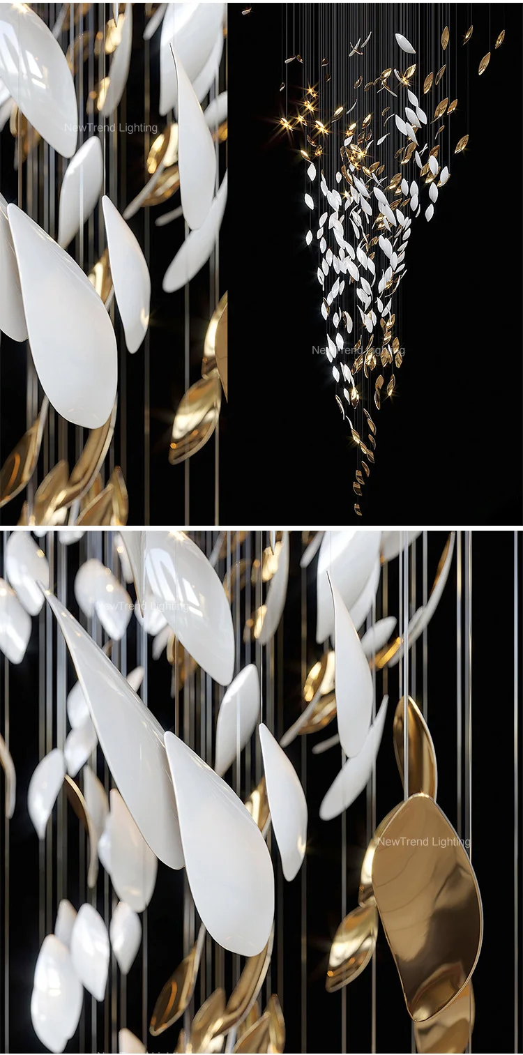 cpl 248 new style indoor decoration ceiling hanging lighting villa staircase custom led chandelier -3