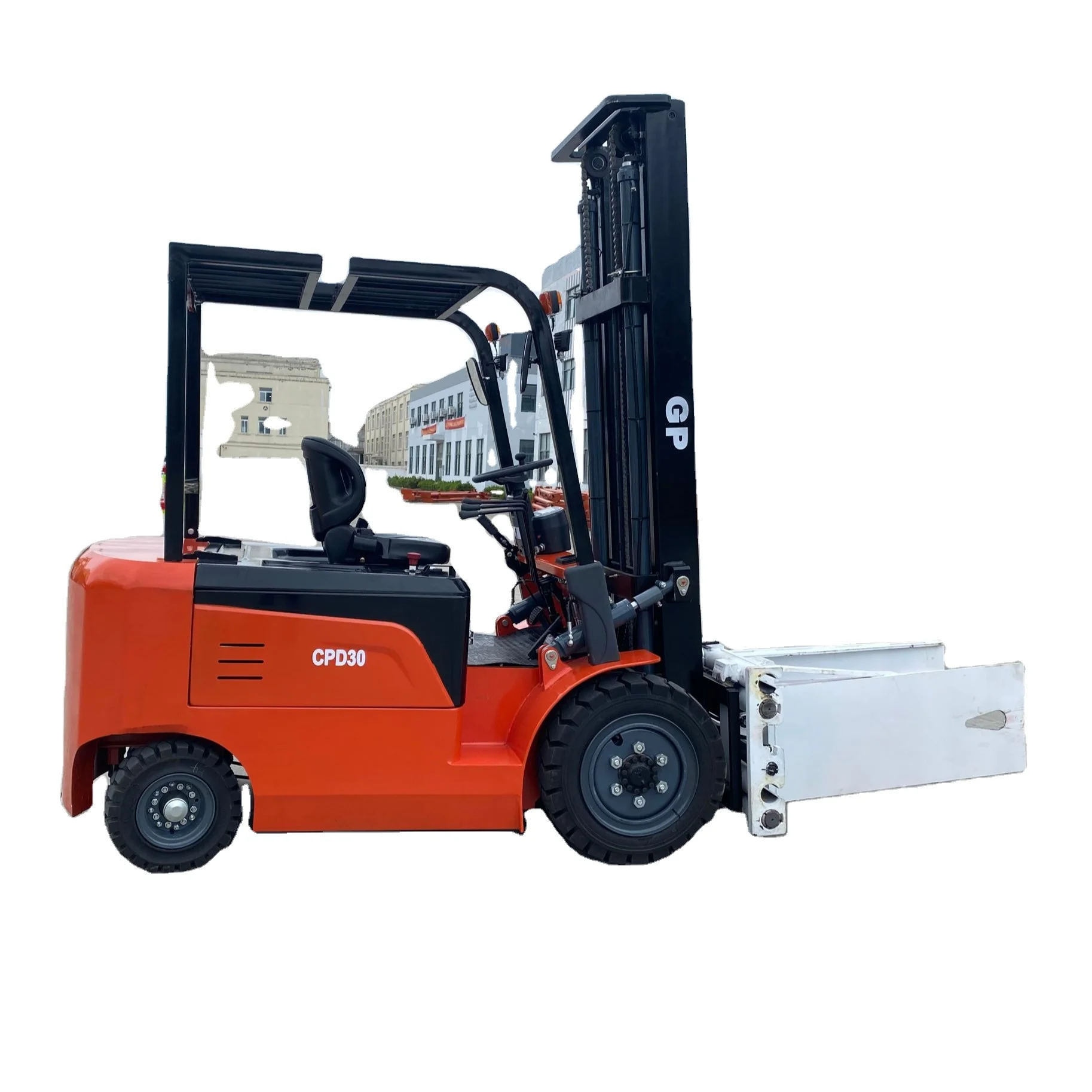 Duple Mast Lithium Battery Optional Small 3 Ton Electric Forklift With Bale Clamp