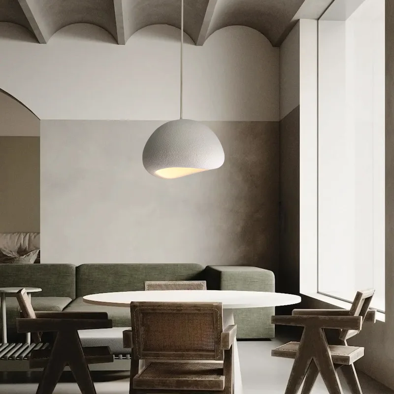 Modern Bird Nest Pendant Light – Wabi-Sabi Style, Matte White, E26 Base, Height Adjustable, 30cm Diameter For Dining Room, Kitchen, Hallway