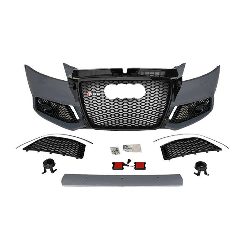 Source RS3 8P Front Bumper with Grill For Audi A3 S3 8P facelift RS3 style BodyKit Audi bumper 2009 2010 2012 2013 on