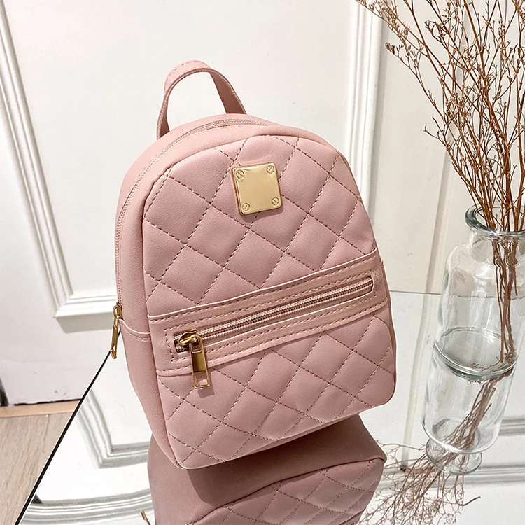 Brand Custom Lady Elegant, PU Bags Female Daily Bag Small Printed Backpack  Laptop Women's Backpacks/