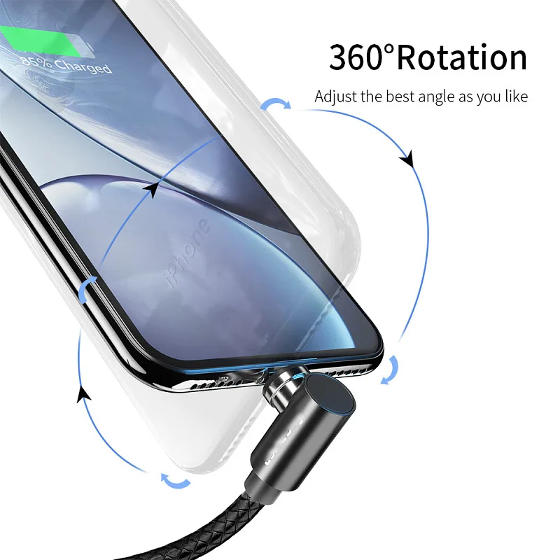 Бесплатная доставка Glory Mark 1 м 2nd Gen L Форма Led Micro Usb Type C Магнитный зарядный кабель