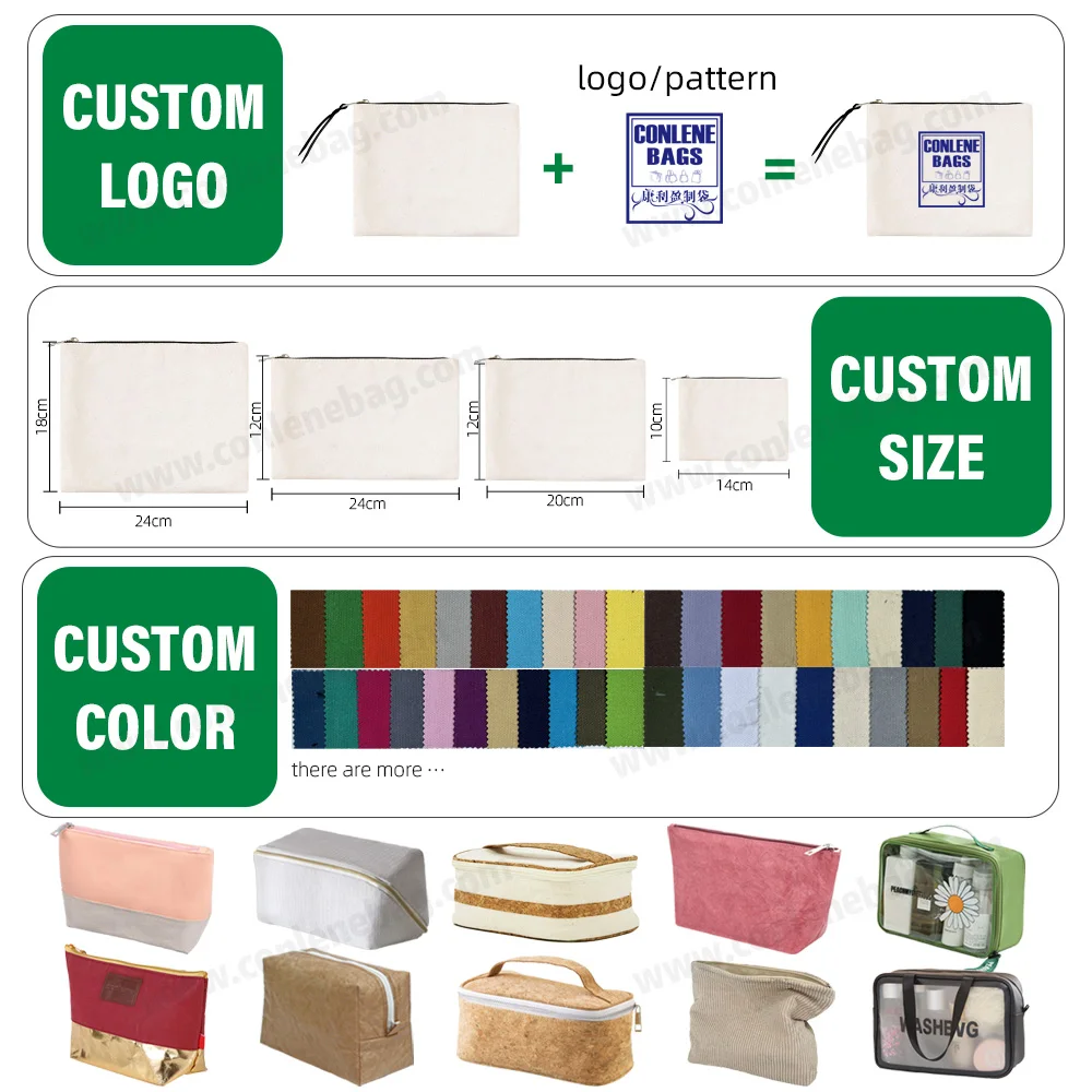 Custom Gift Pouch Wholesale Price Customized Cosmetic Make up Bag Canvas Makeup Bag With Logo