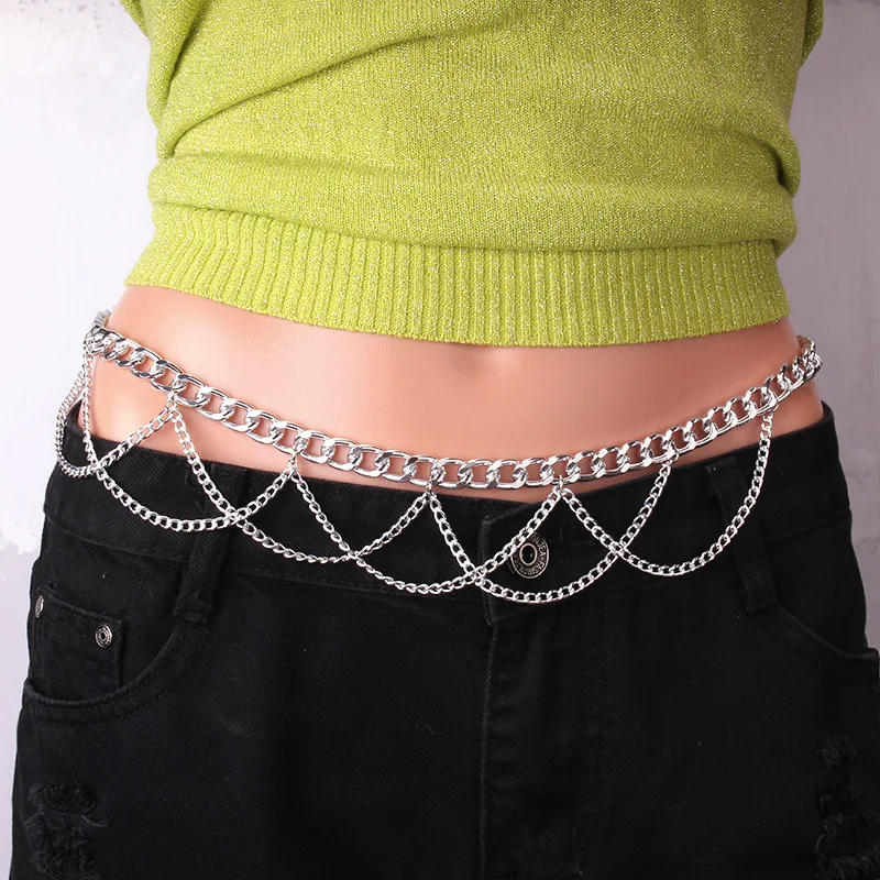 Punk Alloy Belly Chain Butterfly Waist Chain Belt for Women display picture 3