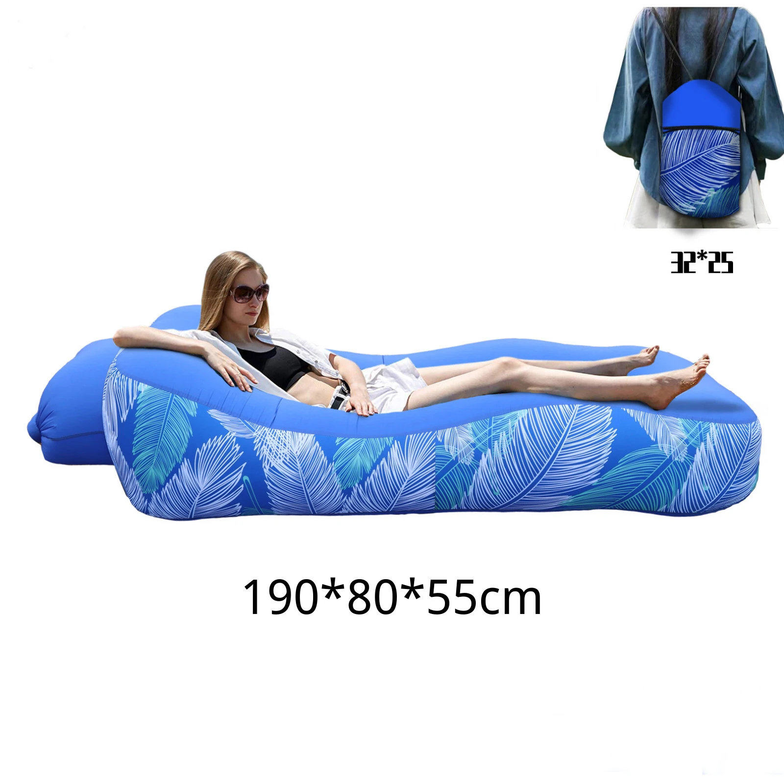 Inflatable Air Lounger Sofa | Portable Waterproof Beach Chair For Camping, Pool & Festivals