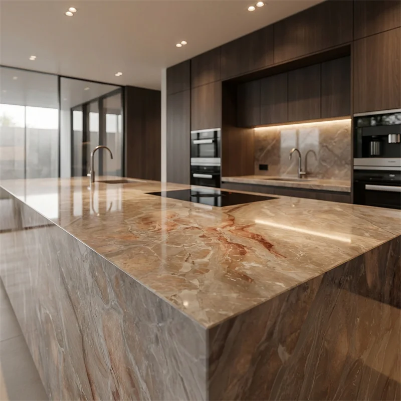 Natural Stone Breccia Pernice Marble Counter Top Polished Tables Marble for Kitchen Countertops