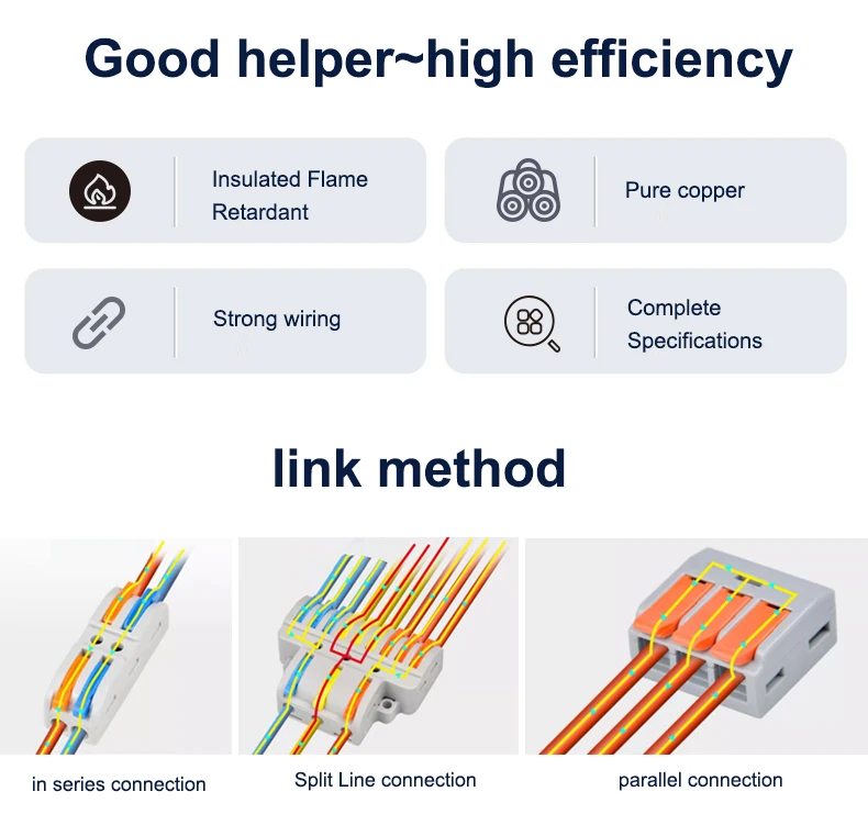 Wbo Electrical Quick Wire Wiring Connector Wire Terminal Blocks Push In
