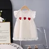 Three Love Short Sleeves Tulle Skirt Red