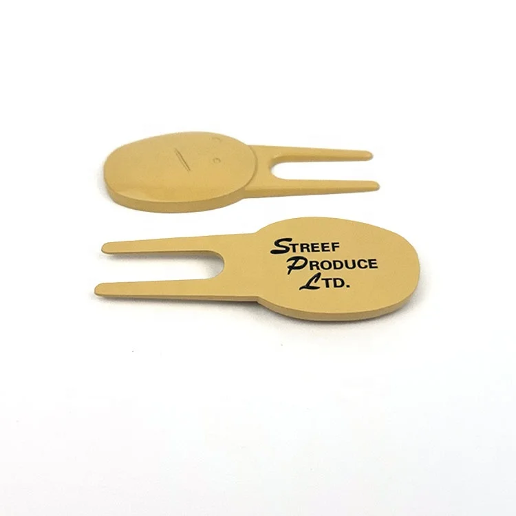 Custom Design Potato Color Metal Divot Repair Tool with Embossed logo