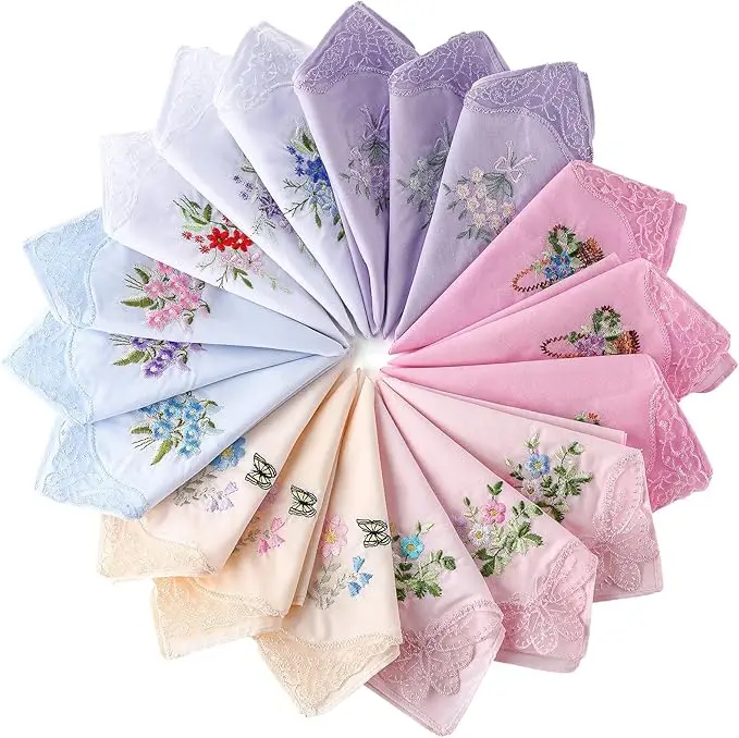 Wholesale Premium 100% Cotton Ladies Handkerchief Luxury