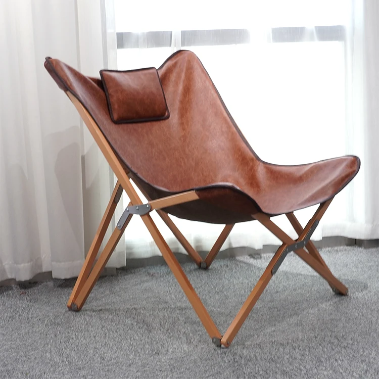 HStex Wholesale Folding Camp Butterfly Chair Wood Folding Camping Chair