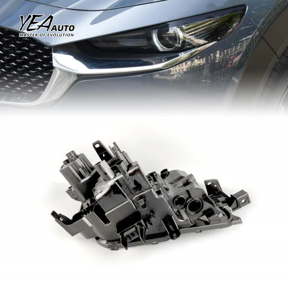 ชุดถังครอบด้านหลังสีดำสำหรับไฟหน้ารถยนต์ สำหรับมาสด้า CX30 CX-30 ฝาครอบเปลือกหลังไฟหน้า 2020 2021 2022 2023