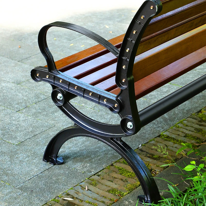 Factory Wholesale Outdoor Furniture Bench Chair Durable Pine Wood Garden Street Cast aluminium Seating Bench supplier