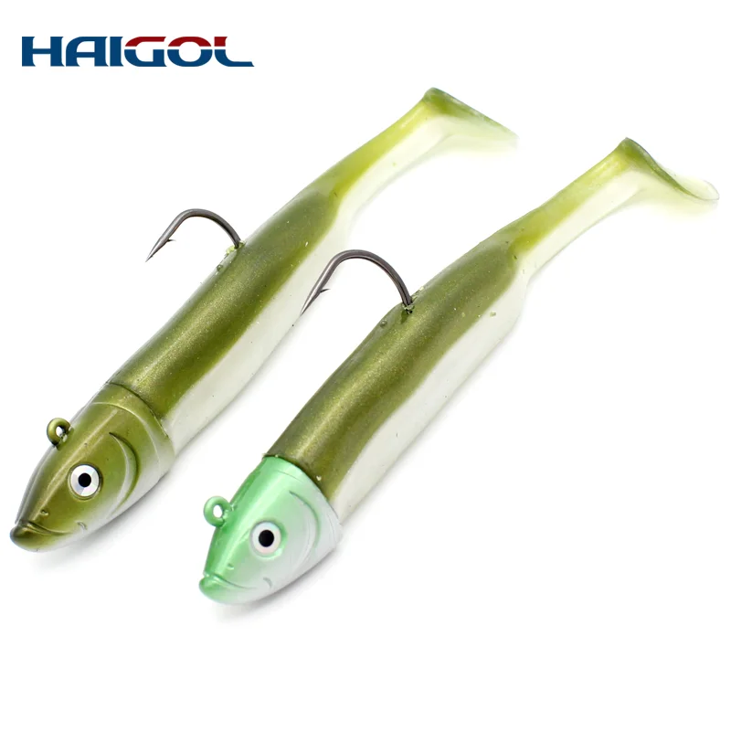 Haigol Soft Lures with Jig Head - Perfect for Seabass Fishing Haigol Soft Lures with Jig Head - Perfect for Seabass Fishing