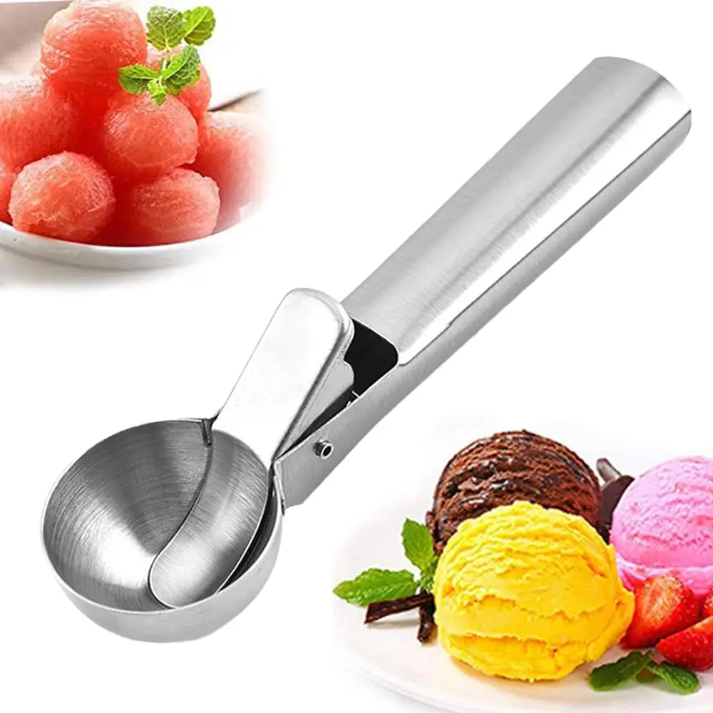 Easy Release High Quality Material Dessert Utensils Stainless Steel Ice Cream Scoop Ice Cream Server With Trtigger