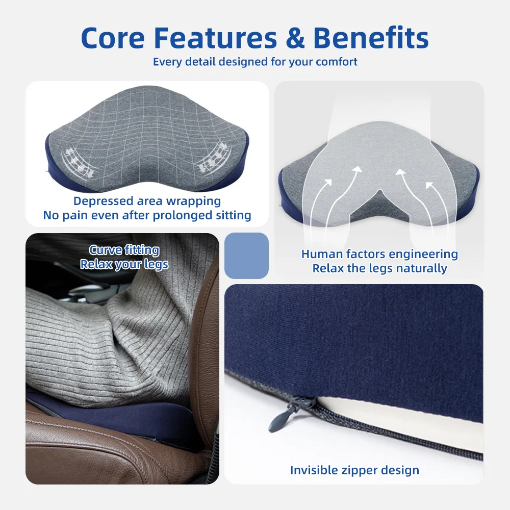 Wholesale Seat Cushions Memory Foam Adjustable Straps Removable Washab - product detail 4