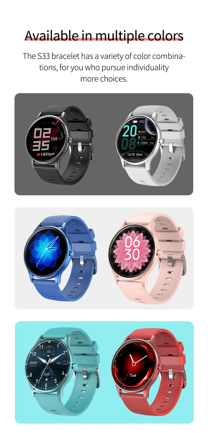 Reloj Smartwatch S33 Round Shape Women Heart Rate Monitor Call Message Reminder Smart Watch Gloryfit Apps (15).jpg