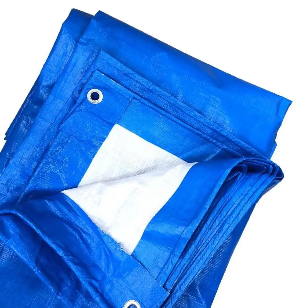Sliver White Color Customized Tarpaulin Sheets Double Sides Laminated Plastic Fabric Waterproof Poly Tarp Export to Africa