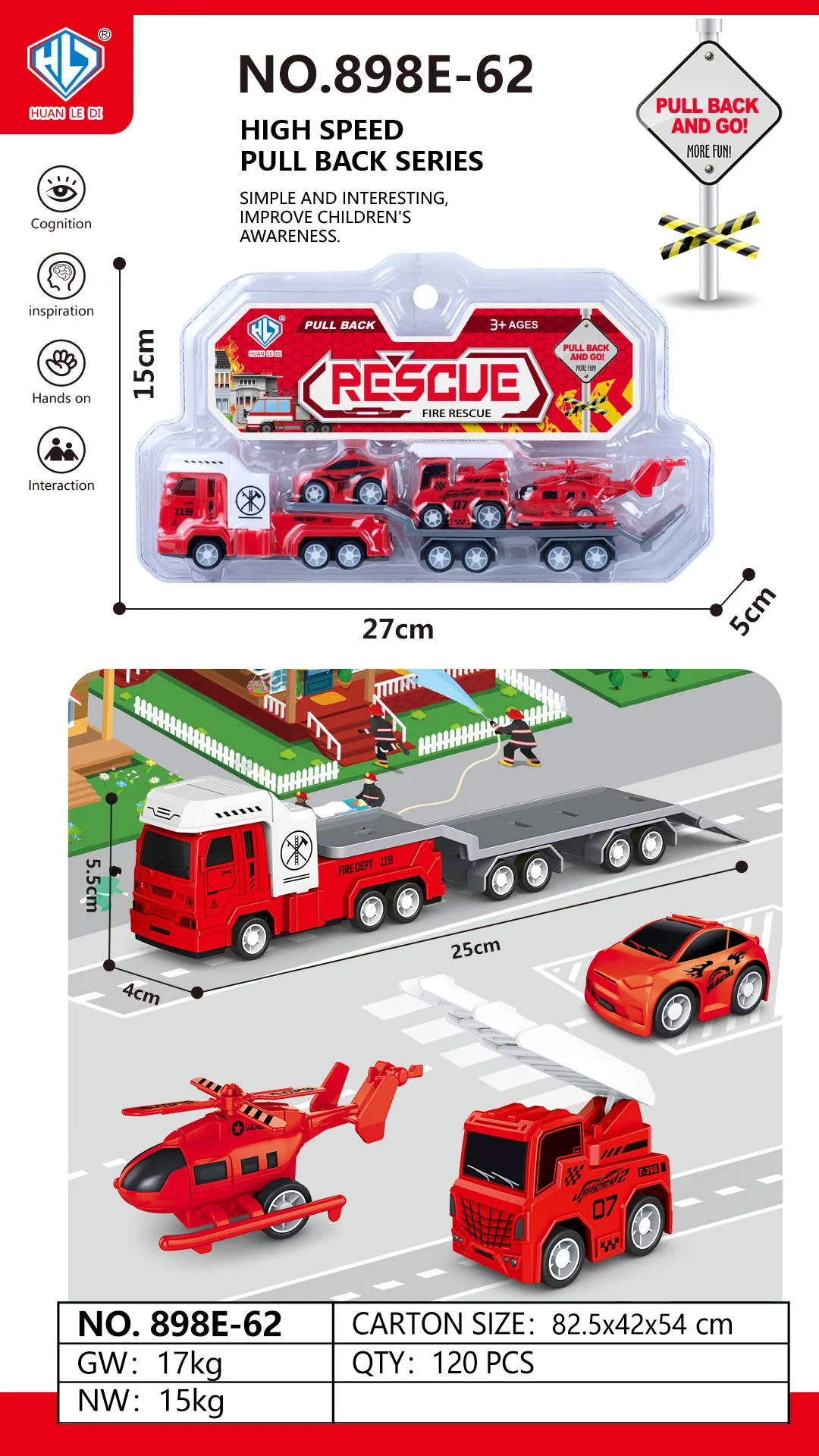 Высокоскоростной инженерный автомобиль игрушечный пожарного