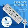 936-PD-5 prise+5 USB+2 Type C+Blanc