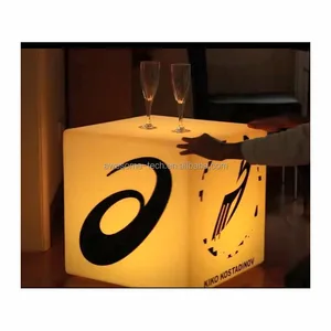 Customized Logo Square LED Night Lamp Modern Design Table Light Decorative Color-Changing Table Lamp