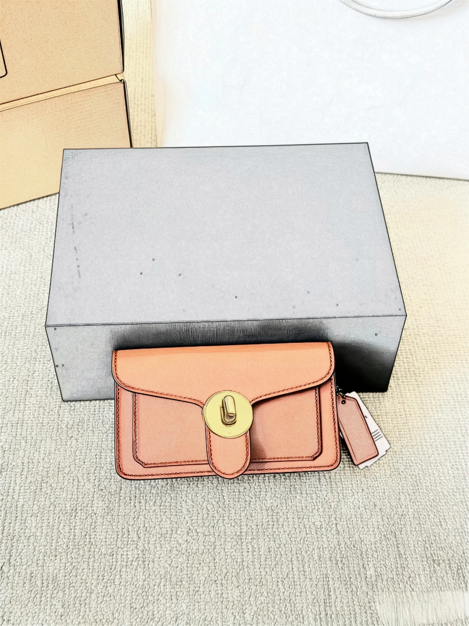 Women’s PU Bag Metal Chains Unique Design Single Strap Zip Closure Crossbody Shoulder Hand-Held Box-Style Stylish Small