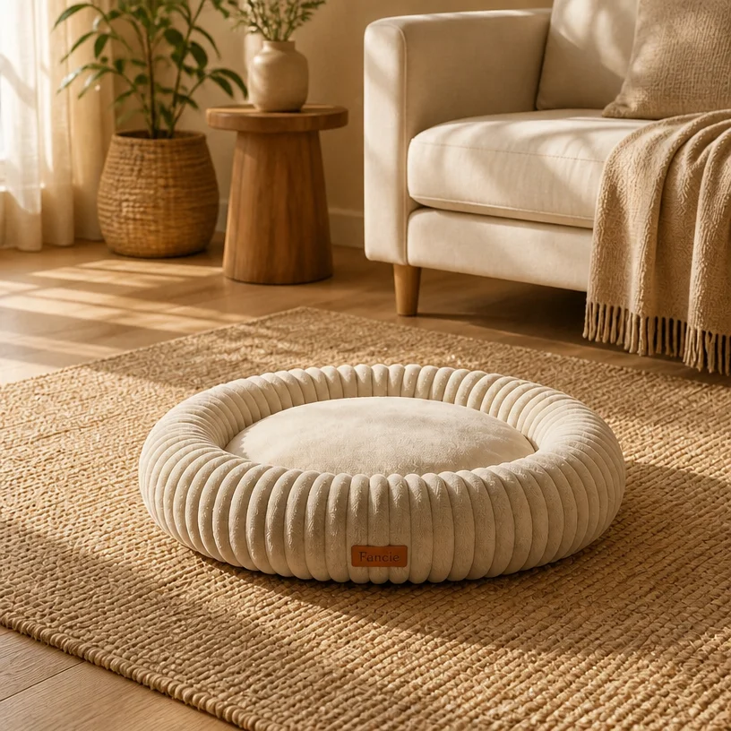 Corduroy Orthopedic Dog Cat Bed Raised — Product details 1