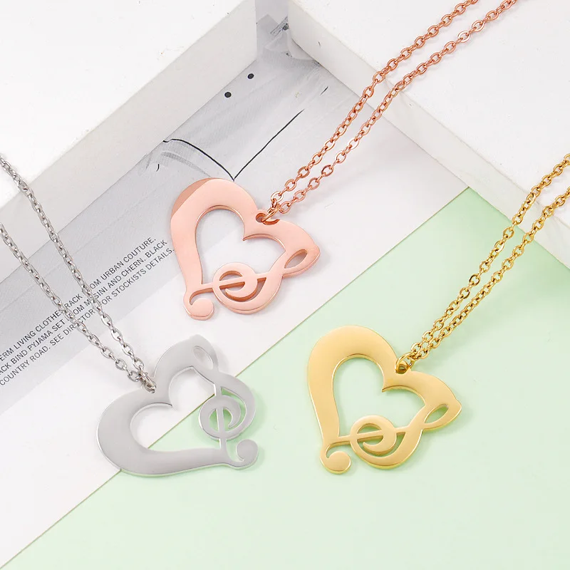 Music Heart Pendant Necklace