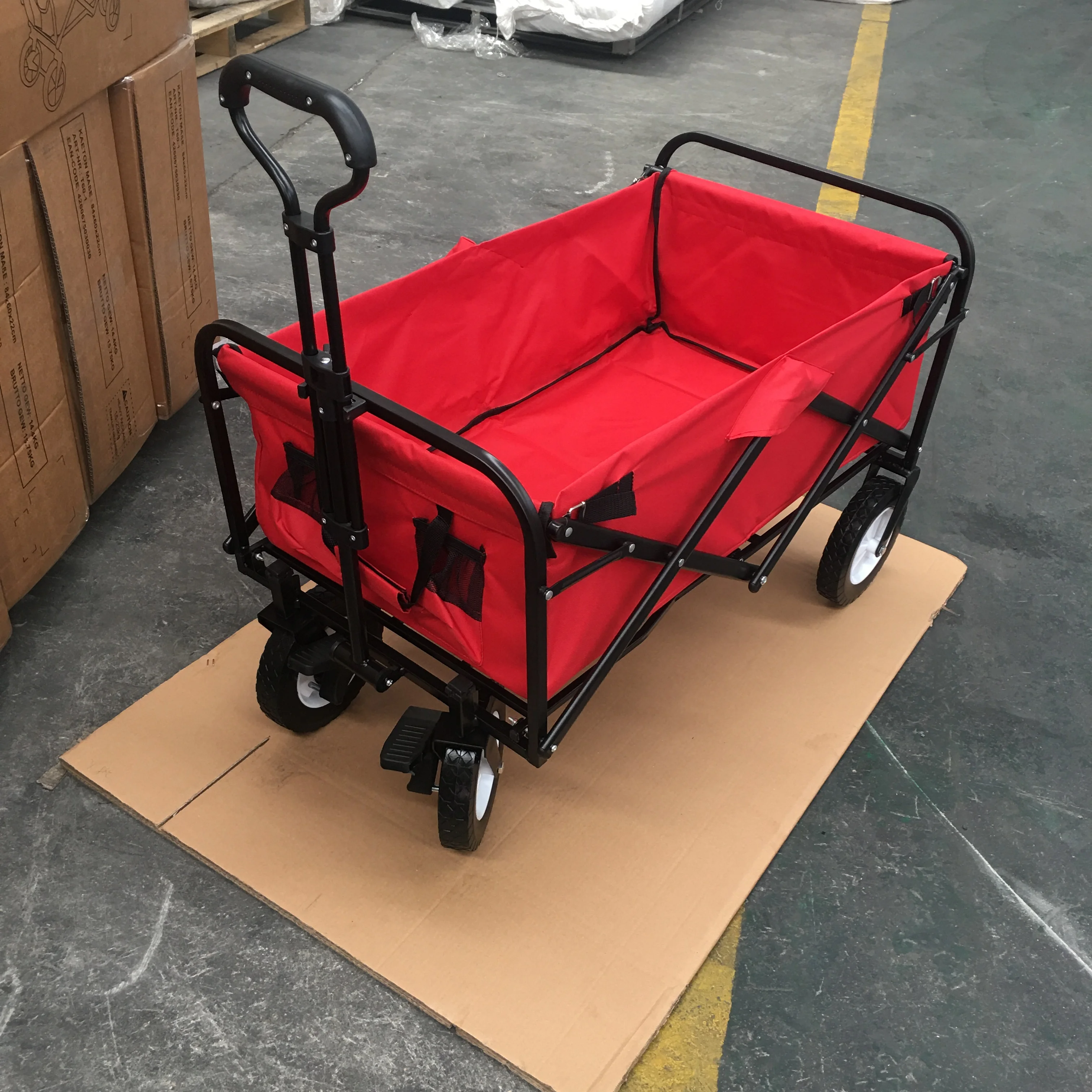 Garden Camping Cart Collapsible Outdoor Wagon Steel Frame Folding