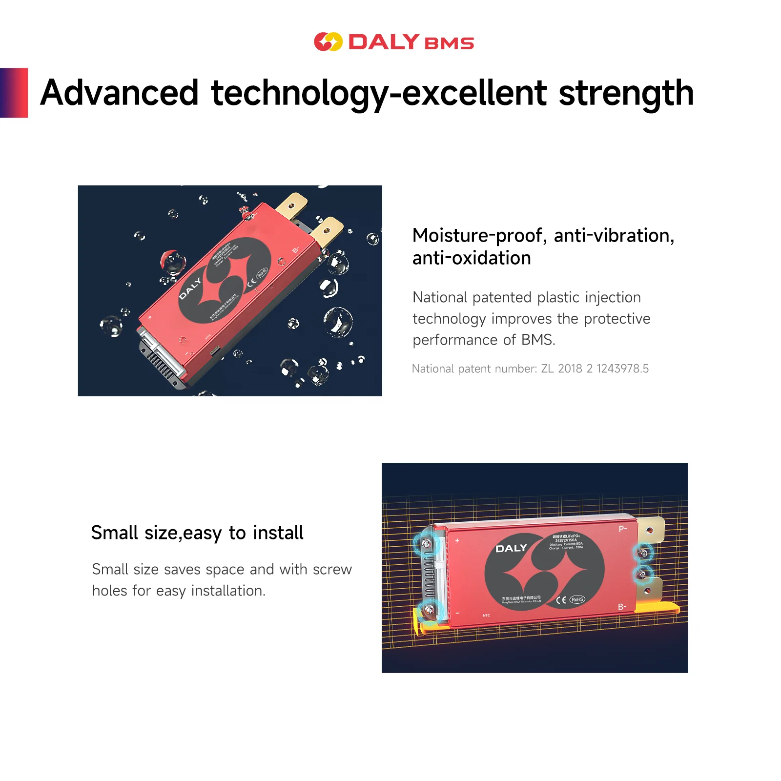 Daly Li-ion BMS 17S 60V 150A BMS for Golf Cart Lithium ion Battery Pack 18650 Li-ion 60V BMS Management System Board Daly