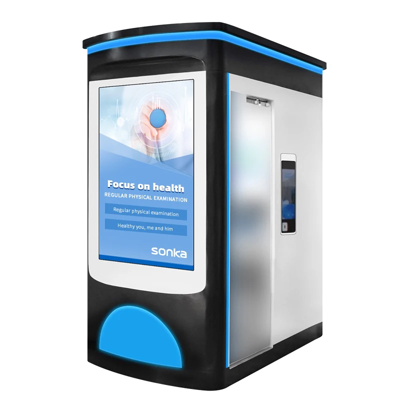 Sonka medical intelligent customized self service vending machine telemedicine hospital kiosk blood pressure oxygen monitor ecg