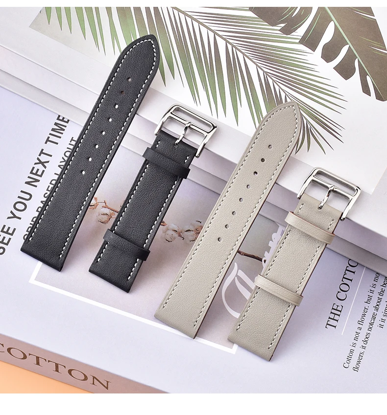High Quality Handmade Soft Leather Watch Band Genuine Cow Leather Watch