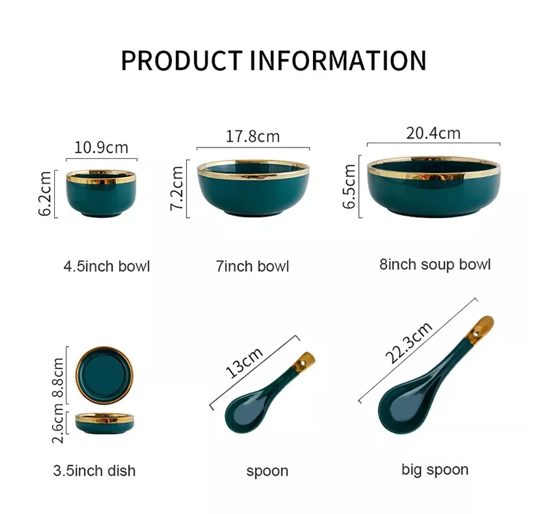 Amazon Top Seller 2022 Luxury Salad Bowl Plates Sets Dinnerware