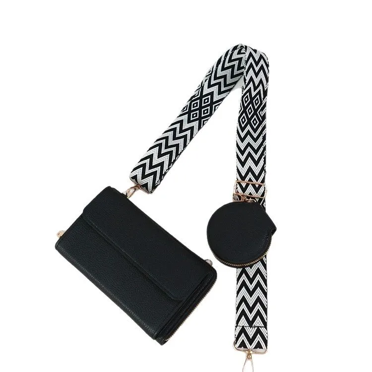 Women Solid Color PU Messenger Bags With Purse Ladies Phone Bag Outdoor Sling Shoulder Bag With Purse
