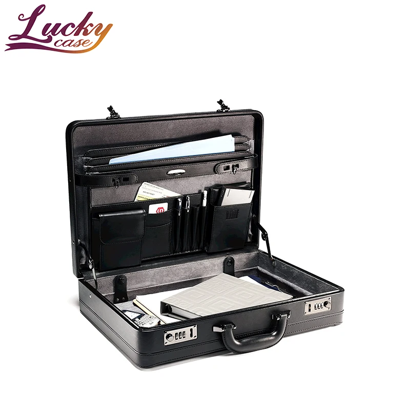 Water Resistant Leather Business Briefcases Computer Bag For Men And