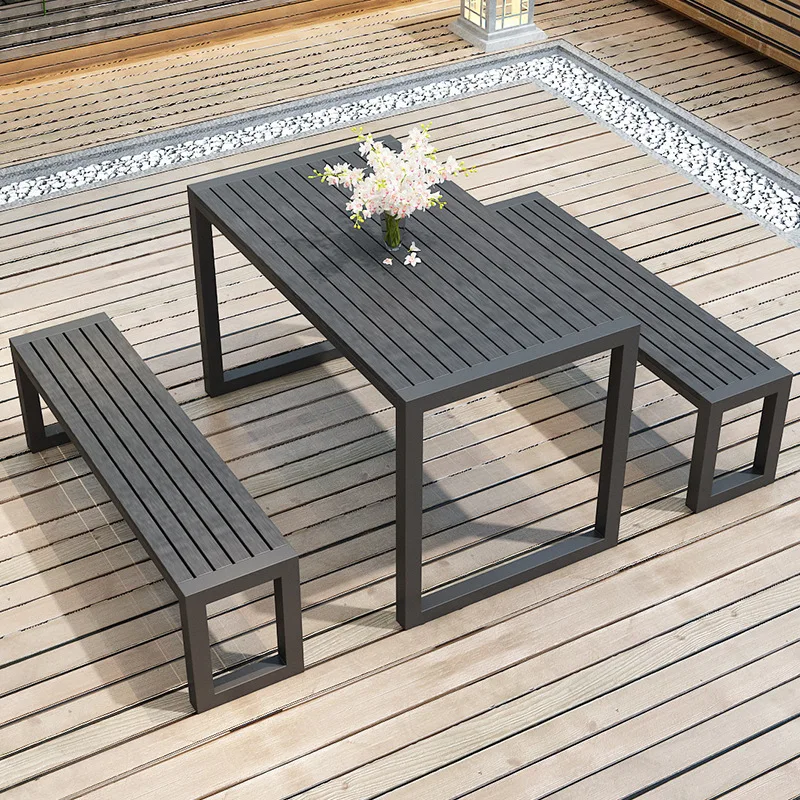 Jxt Plastic Wood Outdoor Tables And Chairs Garden Terrace Negotiation