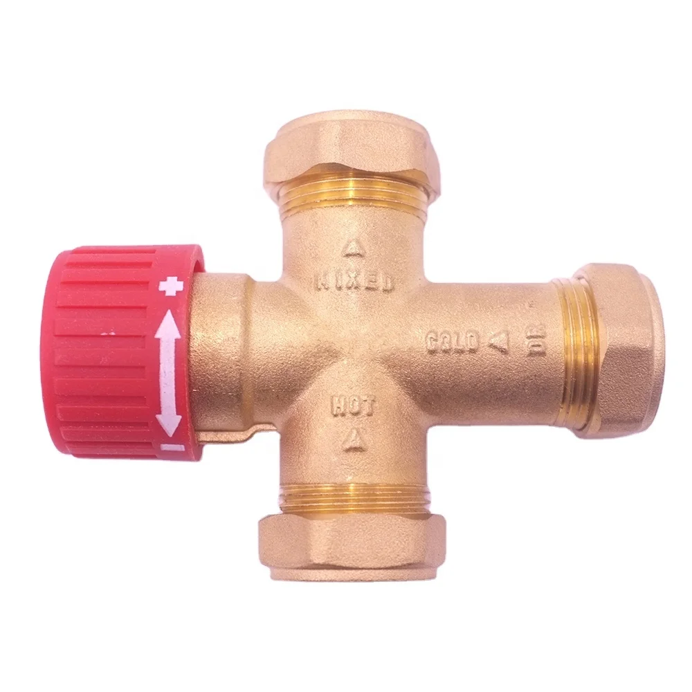 Brass 22mm Lead Free valves 3 way thermostatic mixing valve