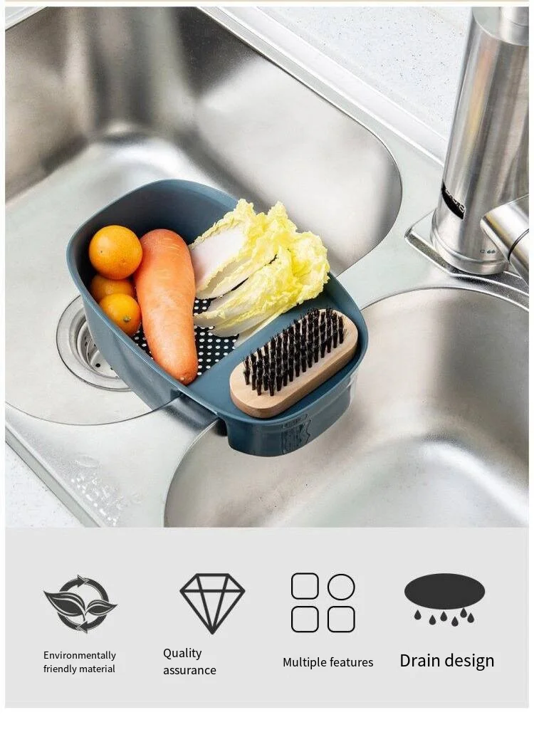 Saddle-type kitchen waste drain basket Kitchen sink garbage drain multifunctional sink vegetable drain rack storage rack factory