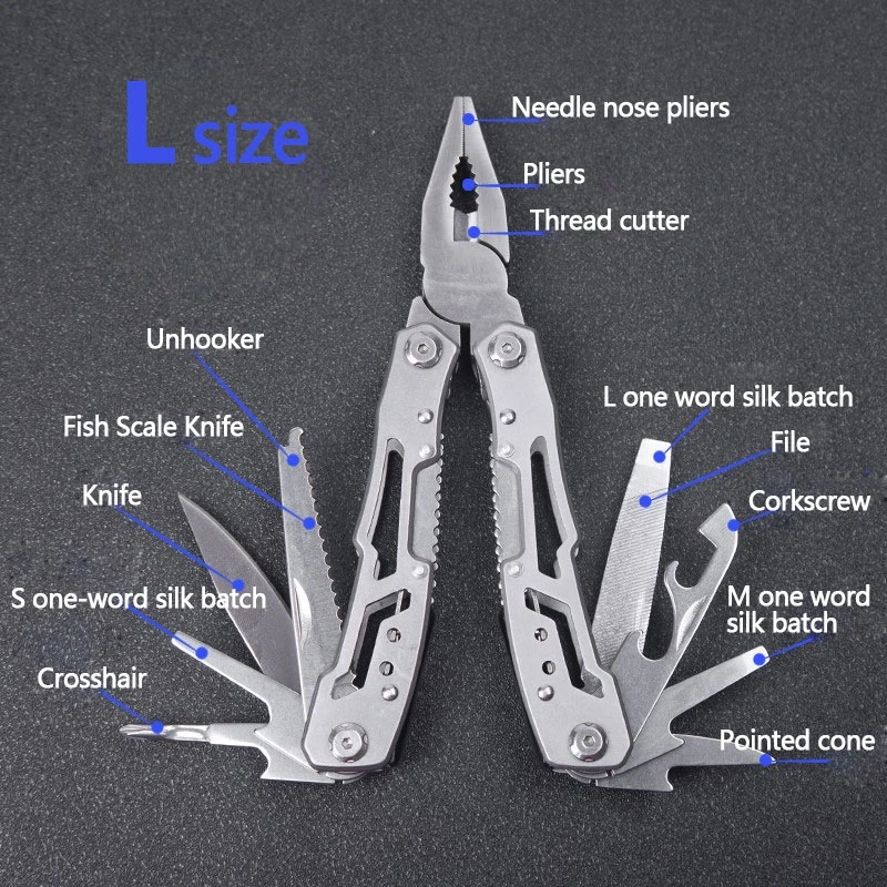 Multifunction Stainless Steel Multi-tool Pocket Knife Pliers Folding Pliers Portable Folding Pliers